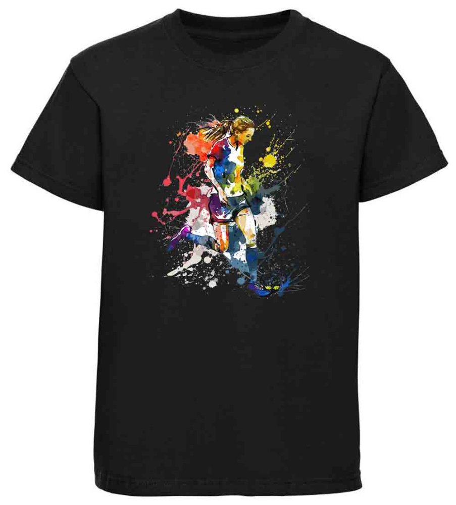 Kids Soccer T-Shirt Footballer in Oil Paint Look